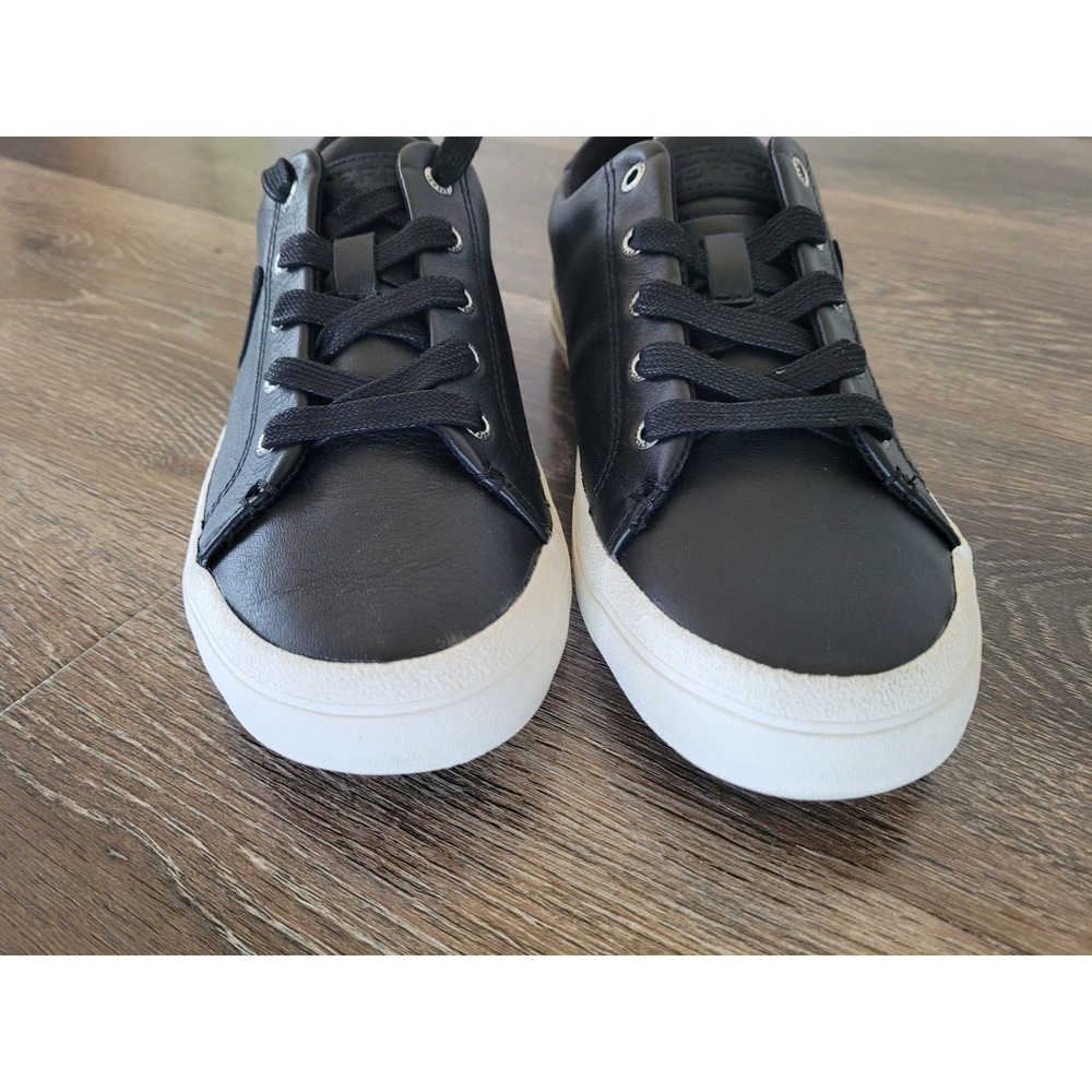 Sperry Sandy LTT Black Leather Sneakers Womens 6.5 Low Top‎ Lace Up NEW - Picture 3 of 8